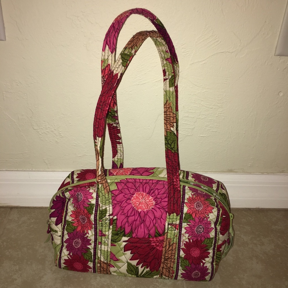 Vera Bradley Pink Tan Floral Shoulder Bag Purse